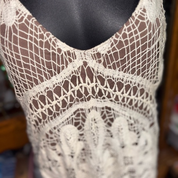 Judith March crochet overlay dress delicate lace design adjustable straps medium - Picture 6 of 11